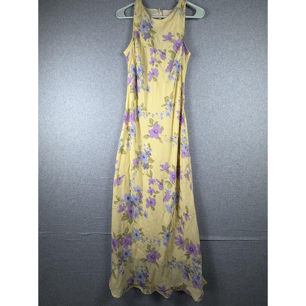 California Concepts Dress 5 Yellow Floral Sleeveless Maxi Lined Summer